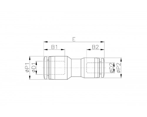 Фитинг прямой переходной пластиковый 8 мм на 6 мм CDC Pneumatics PG 0806N