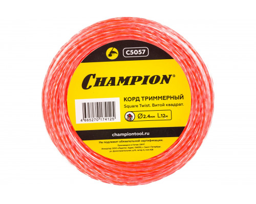 Корд триммерный Square Twist DUO (2.4 мм; 12 м) CHAMPION C5057