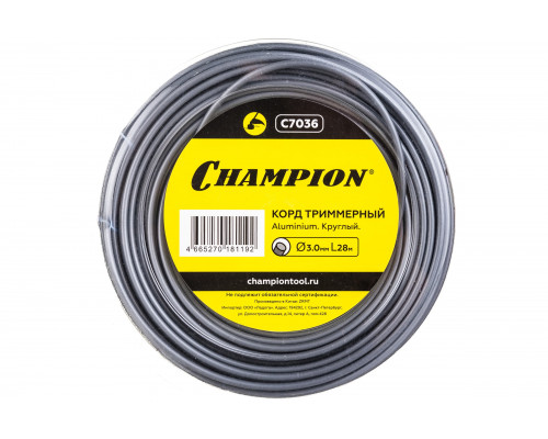Корд триммерный Aluminium (3 мм, 28 м, круг) CHAMPION C7036