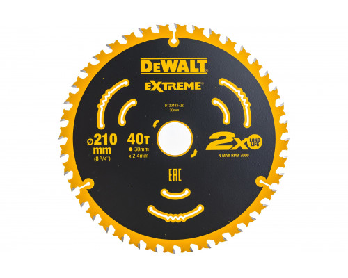 Диск пильный EXTREME (210x30 мм; 40T) DEWALT DT20433-QZ