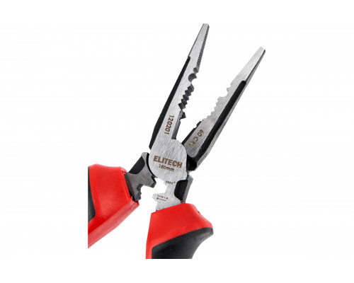 Длинногубцы Elitech 180мм, комбинированные, CrV,56-62HRC 120201 207107