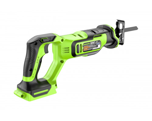 Пила сабельная аккумуляторная GreenWorks GPT-BLRS-1, 24В, б/щет., 0-3000 об/мин, рез 115 мм дер., без АКБ и ЗУ 1200607