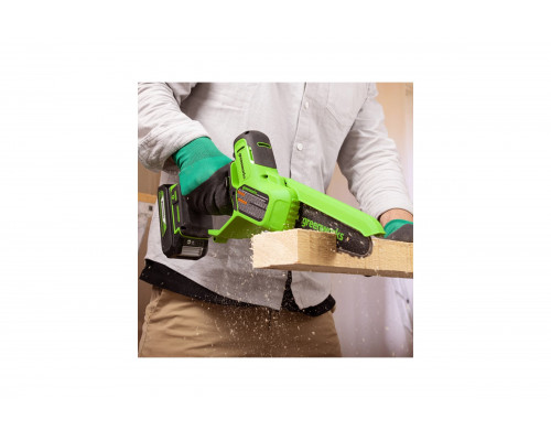 Пила цепная мини аккумуляторная GreenWorks 24V, 15 см, бесщеточная, без АКБ и ЗУ 2008707