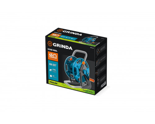 Катушка для шлангов Grinda HR-45, для шлангов 45м x 1/2 и 20м х 3/4, стальные опоры, пластиковый барабан, ProLine 428450