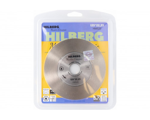 Диск алмазный отрезной Hilberg сплошной 125x25x22.23 Master Ceramic HM520