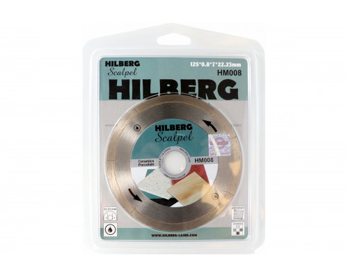 Диск алмазный отрезной Hilberg 125x22.23 Scalpel 0.8 мм HM008