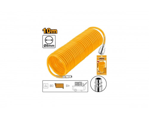 Шланг для компрессора спиральный INGCO 10м AH1101