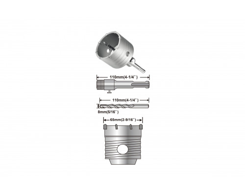 Коронка по бетону (65 мм; SDS-Plus) INGCO HCB0651