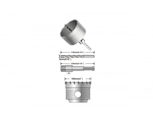 Коронка по бетону (100 мм; SDS-Plus) INGCO HCB1001