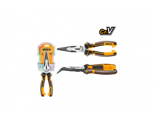 Тонкогубцы INGCO INDUSTRIAL изогнутые, 200 мм HHBNP28201