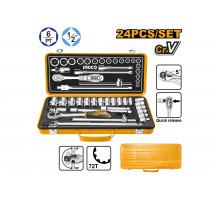 Набор головок с трещоткой INGCO INDUSTRIAL 1/2 24 шт (4) HKTS12242