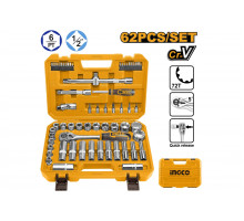 Набор головок с трещоткой INGCO INDUSTRIAL 1/2 62 шт (4) HKTS12602