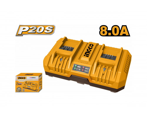 Двойное зарядное устройство INGCO 2x20 B, 4A+4А, INDUSTRIAL FCLI2082