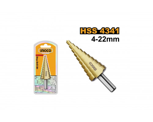 Ступенчатое сверло INGCO 4-22 мм INDUSTRIAL AKSDS42203