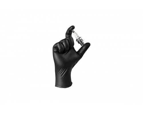 Ультрапрочные нескользящие нитриловые перчатки Jeta Safety 50 шт (25 пар), разм.XXL/11, 240 мм, 0,22мм NATRIX-50BL-11