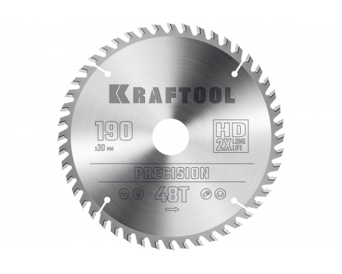 Пильный диск по дереву KRAFTOOL Precision 190x30 мм, 48т 36952-190-30