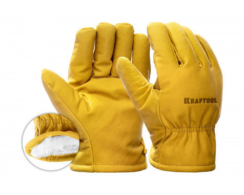 Утеплённые кожаные перчатки KRAFTOOL Extrem Winter XL 1137-XL