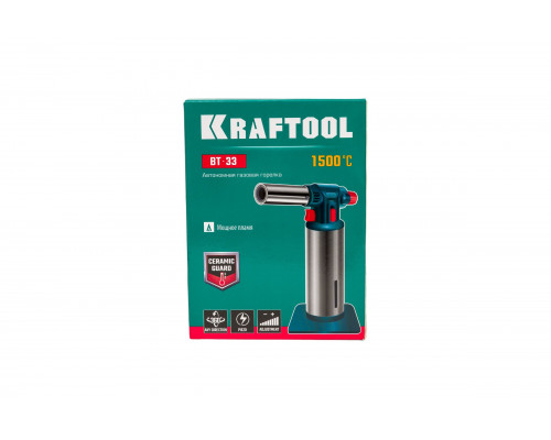 Газовая горелка KRAFTOOL BT-33 автономная, с пьезоподжигом, 1500 С 55508