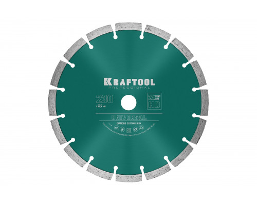 Диск алмазный сегментный по железобетону и бетону KRAFTOOL Universal 230х22 мм 36680-230