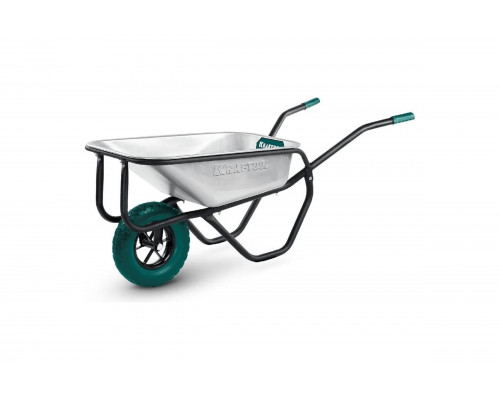 Тачка строительная KRAFTOOL MAXDrive-1 110л, 260 кг, одноколесная, с трубным усилителем 39862
