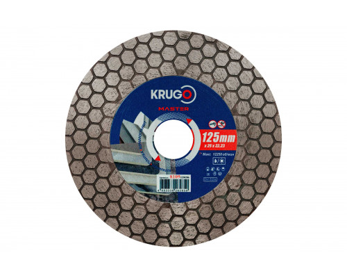 Диск алмазный для резки плитки под 45 градусов KRUGO MASTER 125х25 мм 81091250286