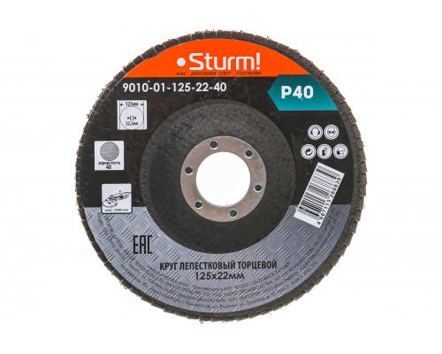 Круг зачистной лепестковый STURM 9010-01-125x22-40