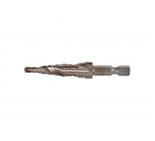 Сверло ступенчатое по металлу Sturm 4-12мм шаг 1мм Р6М5+COBALT, спираль 1055-S412K