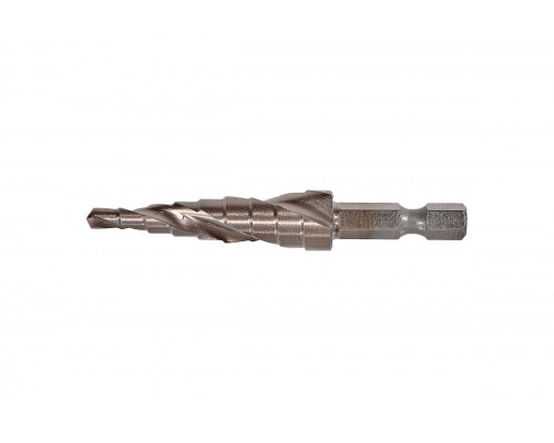 Сверло ступенчатое по металлу Sturm 4-12мм шаг 1мм Р6М5+COBALT, спираль 1055-S412K