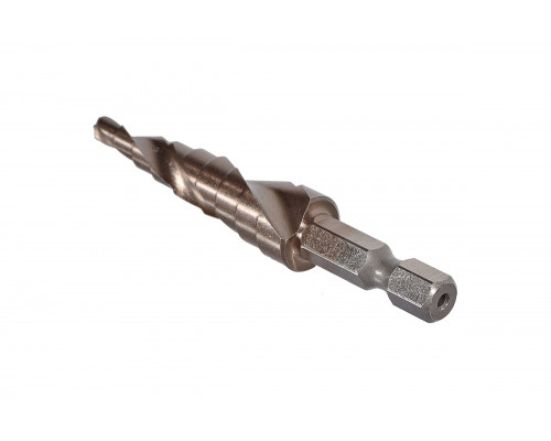 Сверло ступенчатое по металлу Sturm 4-12мм шаг 1мм Р6М5+COBALT, спираль 1055-S412K