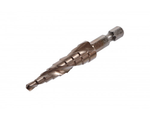 Сверло ступенчатое по металлу Sturm 4-12мм шаг 1мм Р6М5+COBALT, спираль 1055-S412K