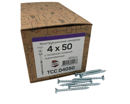 Саморезы Trusty TCC 4х50 конструкц потай 400шт