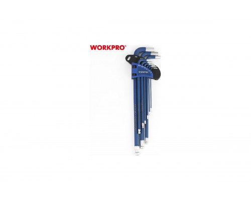Ключи 6-гранные длинные с шаром WORKPRO 9шт. в держателе PRO WP222011