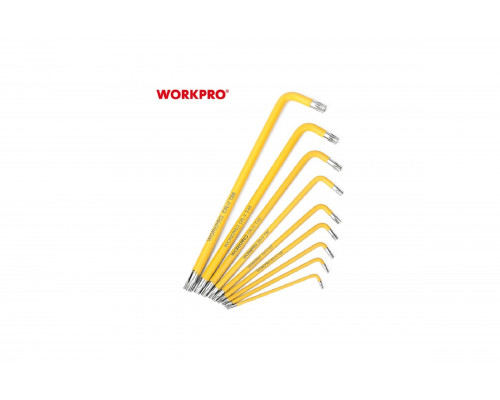 Набор 6-гранных длинных ключей TORX WORKPRO 9 шт. в держателе WP222008