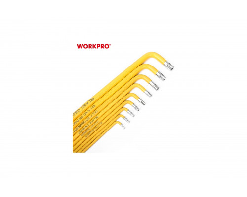 Набор 6-гранных длинных ключей TORX WORKPRO 9 шт. в держателе WP222008