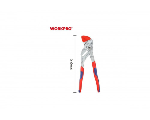 Переставные клещи WORKPRO 265мм PRO (со сьемными резиновыми губками 2шт) WP231162