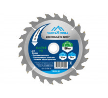 Диск пильный по дереву (190х30-20 мм; 24 зуба) Vertextools 190-24-30