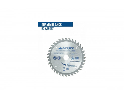 Диск пильный по дереву (210х32-30 мм; 36 зубов) Vertextools 210-36-32