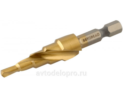 Сверло ступенчатое 4-12мм 5 ступеней АвтоDело хвостовик HEX1/4