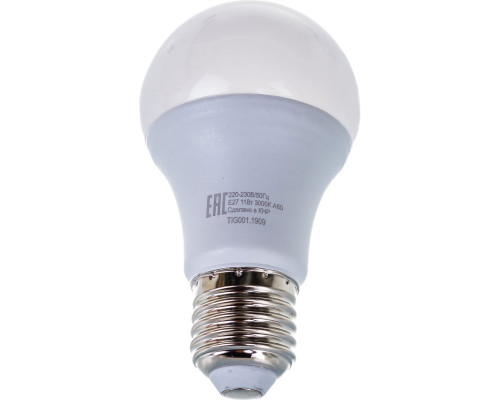 Светодиодная лампа Ресанта LL-R-A60-11W-230-3K-E27 /груша, 11Вт, тепл., Е27/ 76/1/15