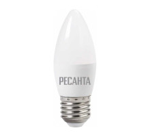 Светодиодная лампа Ресанта LL-R-C37-6W-230-4K-E27 (свеча, 6Вт, нейтр., Е27) 76/1/10