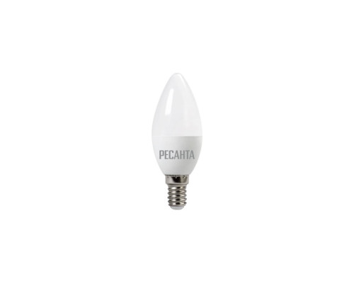 Светодиодная лампа Ресанта LL-R-C37-6W-230-4K-E14 (свеча, 6Вт, нейтр., Е14) 76/1/4