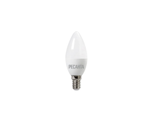 Светодиодная лампа Ресанта LL-R-C37-5W-230-3K-E14 (свеча, 5Вт, тепл., Е14) 76/1/1